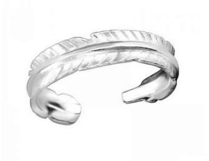 STERLING SILVER TOE RING FEATHER -  ASJ10843TR