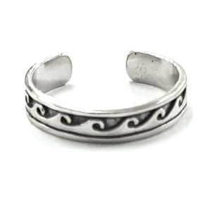 STERLING SILVER TOE RING TWISTED OXIDIZE -  ASJ10851TR