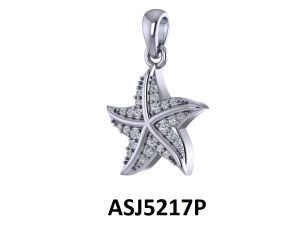 CZ STAR FISH PENDANT - ASJ5217PN